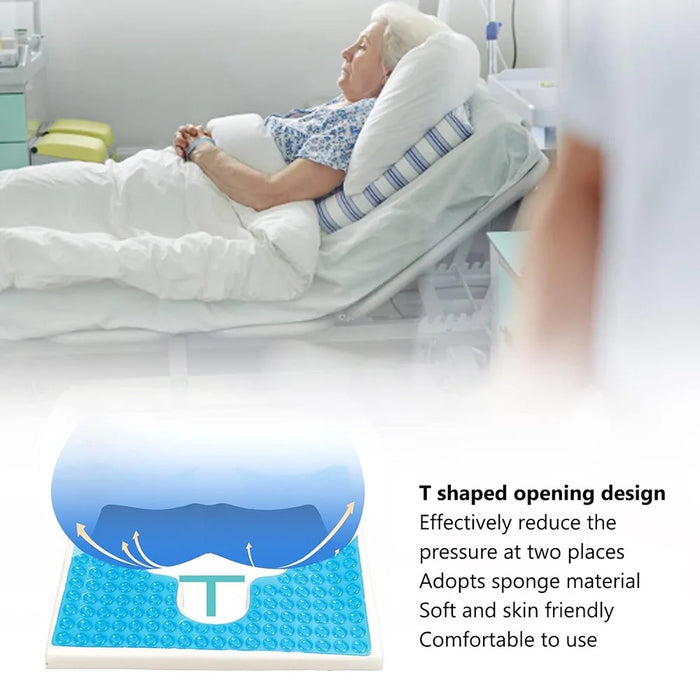 Anti Bedsore Seat Cushion for Sitting After Surgery Pressure Tailbone Sciatica Lower Relief Lumbar Spine Pain - Blue - 7