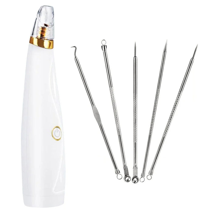 Blackhead Remover Vacuum Pore Cleaner Pimple Extractor Acne Removal Kit with 3 Replaceable Heads and 5 Needles - 1
