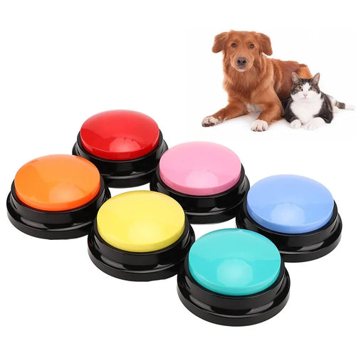 6Pcs Recordable Button Set Pet Training Buzzer Clear Sound Voice Recording Device for Dog Cat - 1