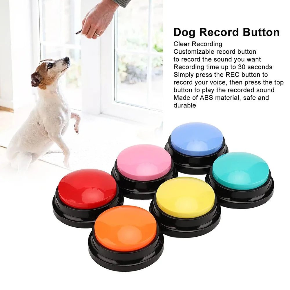 6Pcs Recordable Button Set Pet Training Buzzer Clear Sound Voice Recording Device for Dog Cat - 3