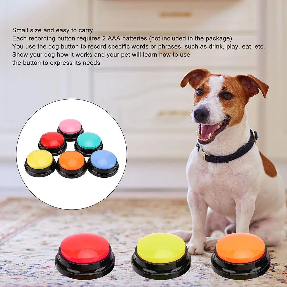 6Pcs Recordable Button Set Pet Training Buzzer Clear Sound Voice Recording Device for Dog Cat - 4