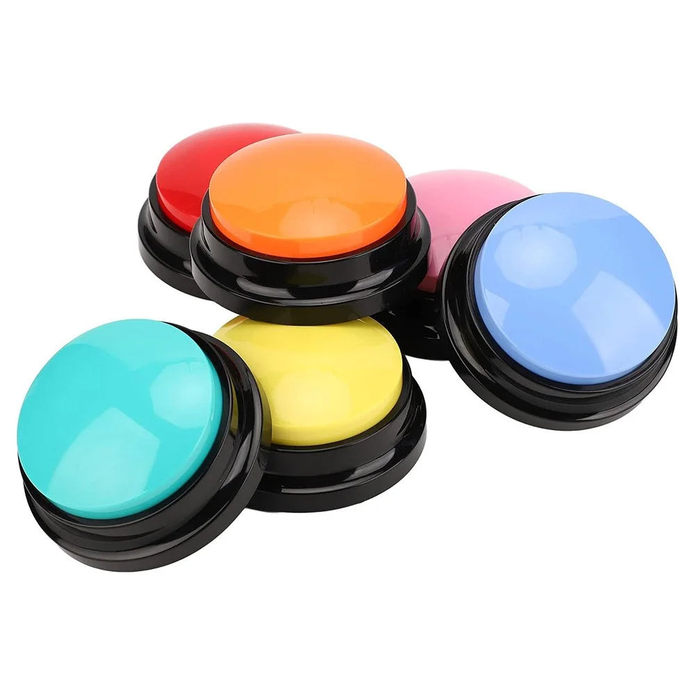 6Pcs Recordable Button Set Pet Training Buzzer Clear Sound Voice Recording Device for Dog Cat - 6