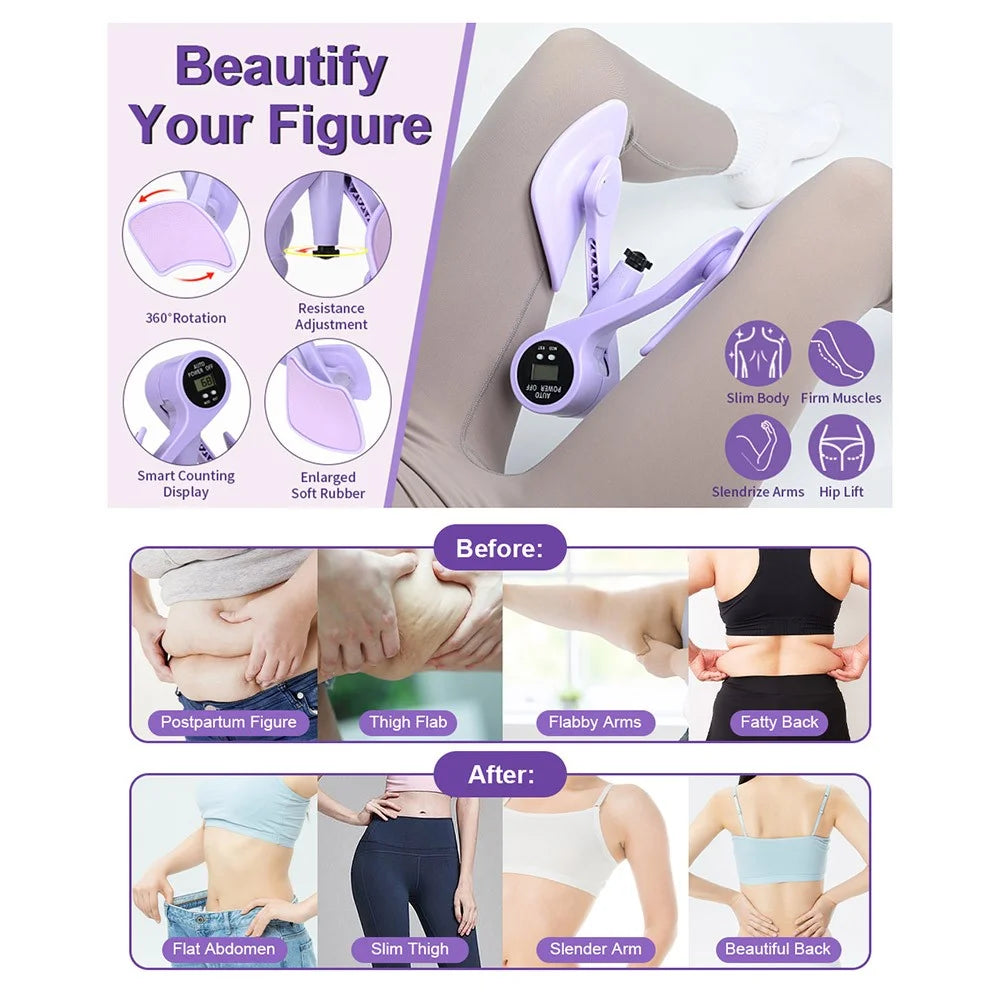 Hip Trainer Kegel Exerciser Pelvic Floor Trainer for Postpartum Rehabilitation Inner Thigh Trimmer - 2