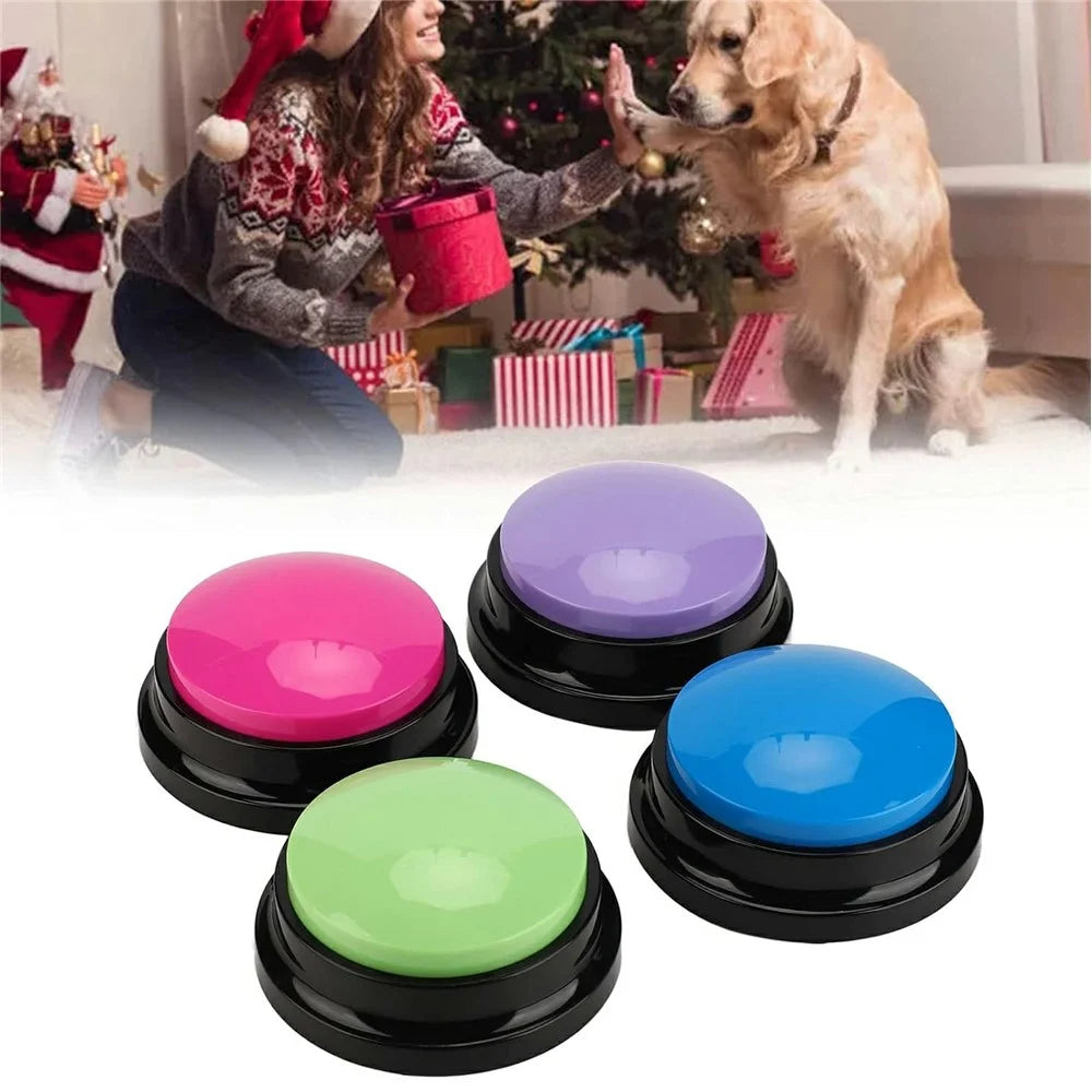 4Pcs Voice Recording Button 30s Recordable Sound Buttons Dog Answer Buzzers Talk Button for Pets Training - 1