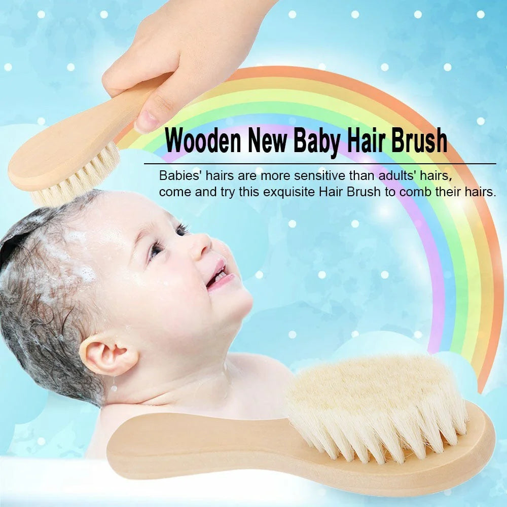 Baby Soft Wool Facial Cleansing Brush Natural Wood Handle Gentle Skin Care Brush - S Size - 2