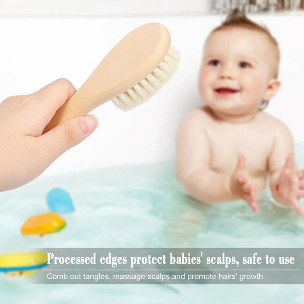 Baby Soft Wool Facial Cleansing Brush Natural Wood Handle Gentle Skin Care Brush - S Size - 3