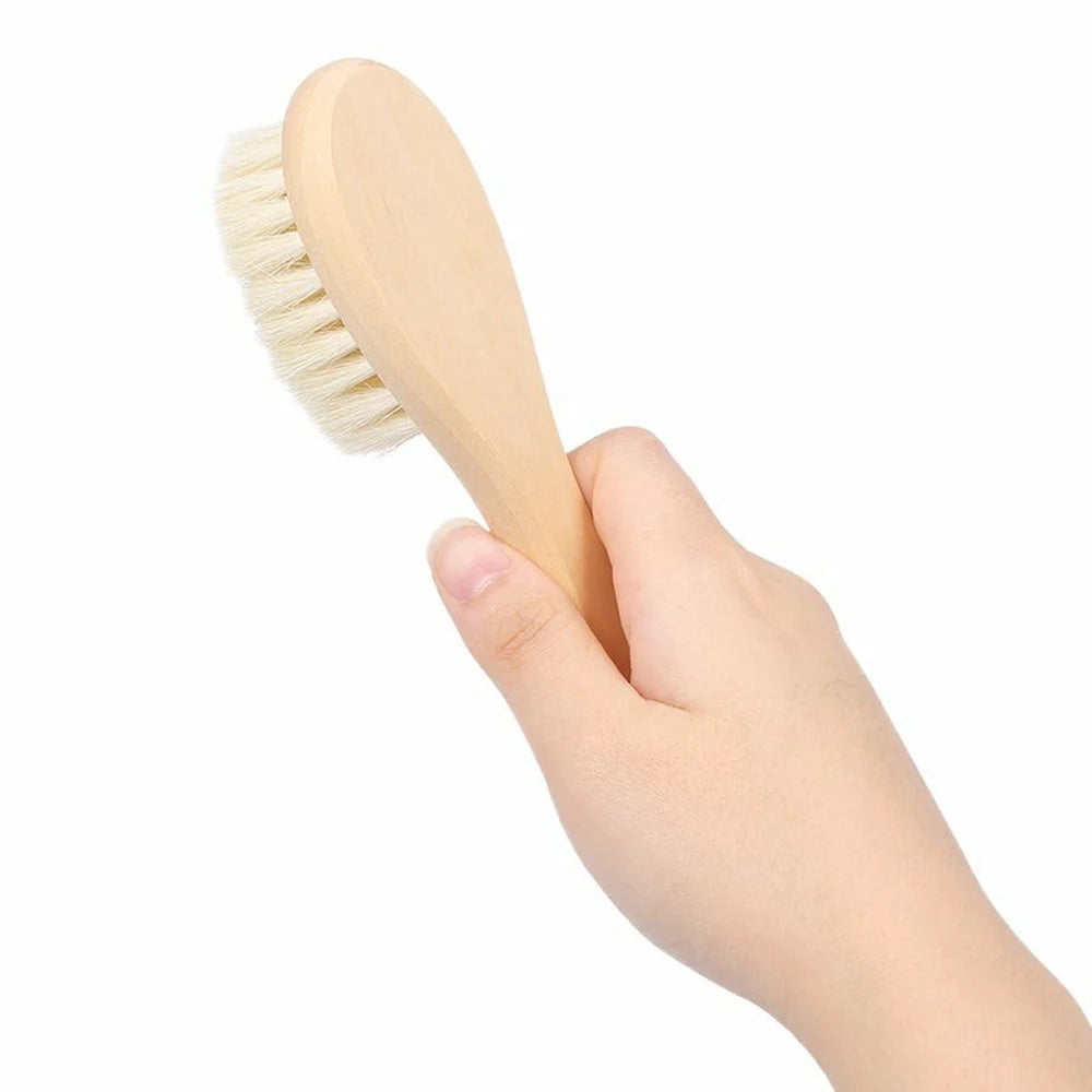 Baby Soft Wool Facial Cleansing Brush Natural Wood Handle Gentle Skin Care Brush - S Size - 5