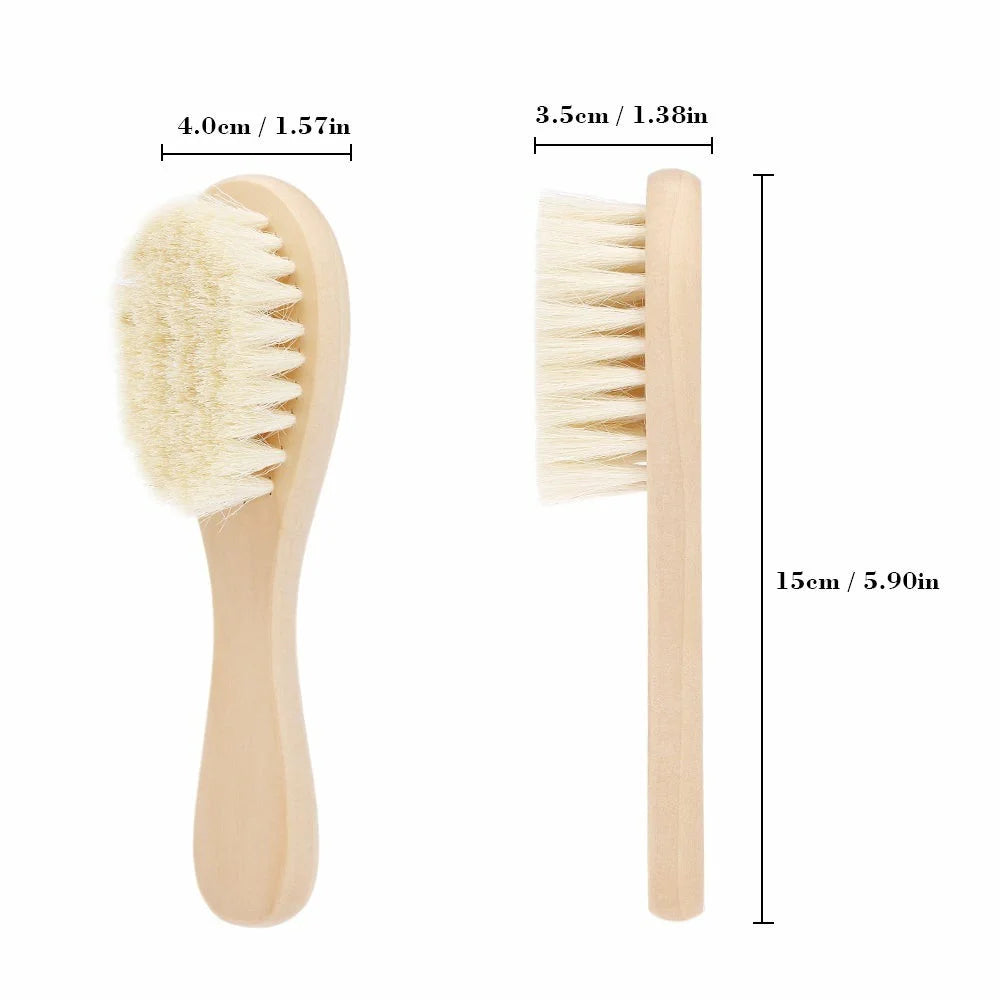 Baby Soft Wool Facial Cleansing Brush Natural Wood Handle Gentle Skin Care Brush - S Size - 6