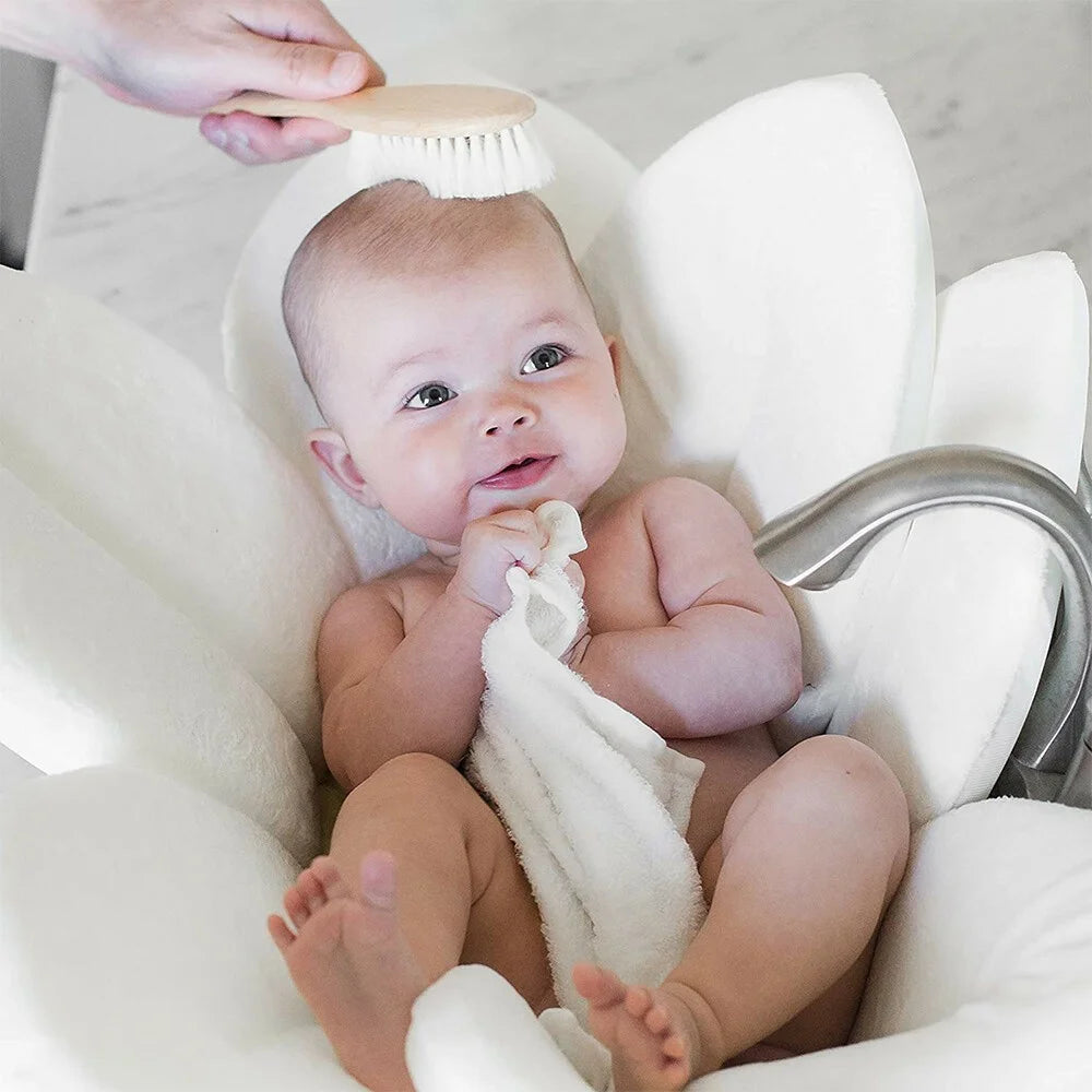 Baby Wool Brush Natural Goat Bristles For Healthier Scalp Wooden Handle Brush - L Size - 5
