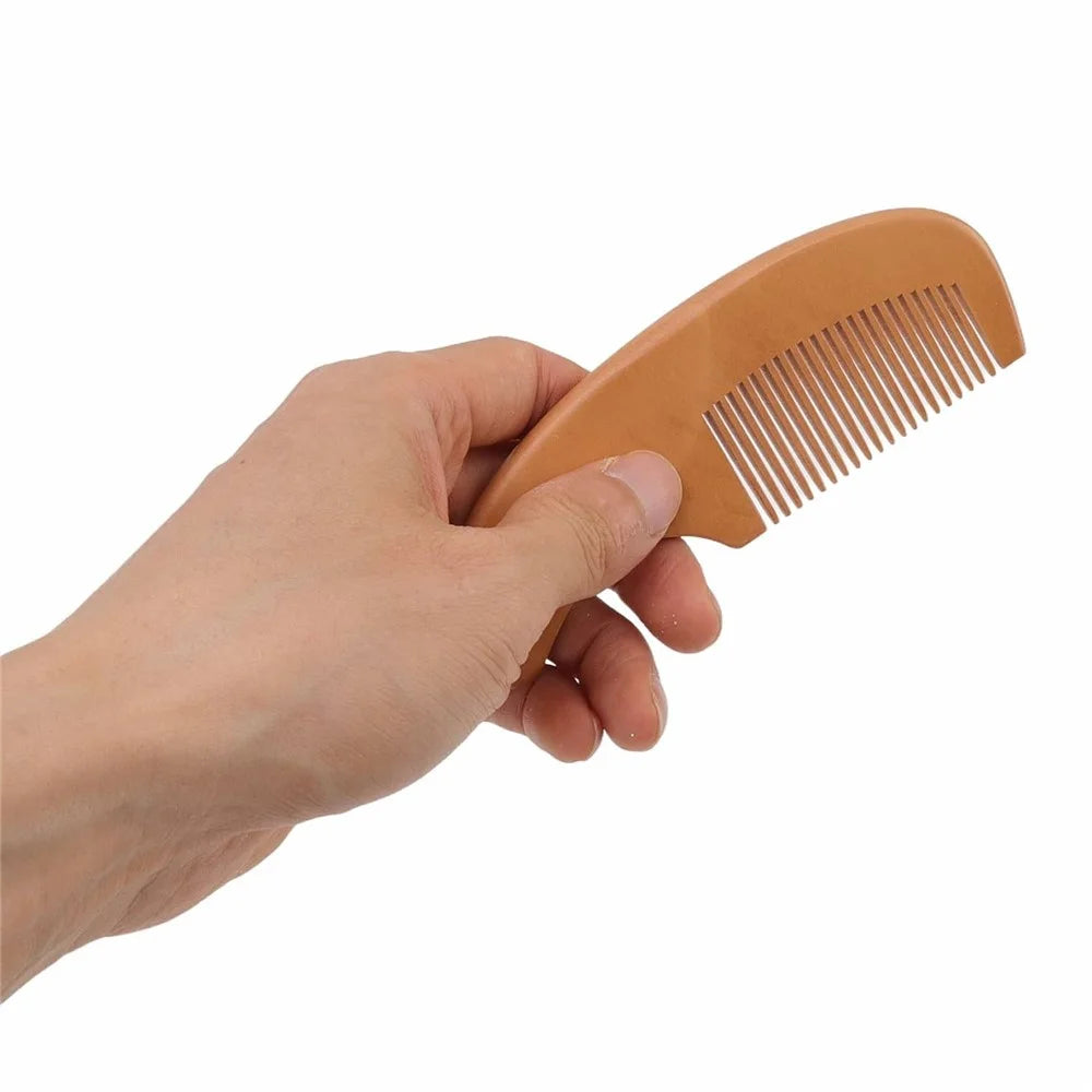 Small Baby Wool Brush and Curved Comb Set Goat Hair Brush For Newborn Scalp Massage Gentle Grooming - 5