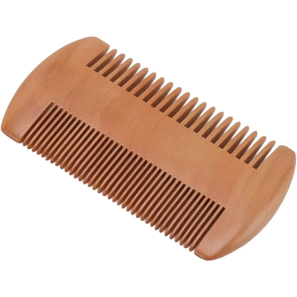 Small Baby Wool Brush and Double-Sided Comb Set Natural Soft Goat Hair Grooming Kit for Scalp Massage - 6
