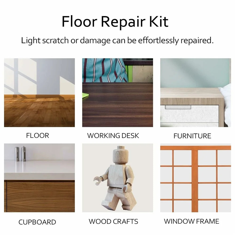 Floor Repair Kit with Hot Melt Tool 11 Wax Blocks for Laminate / Wooden Surfaces Scratch Repair - 5