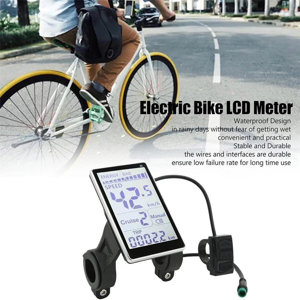 24V / 36V / 48V / 60V Universal Electric Scooter Display Meter for 31.8 22.2mm Electric Bikes LCD Meter - 2