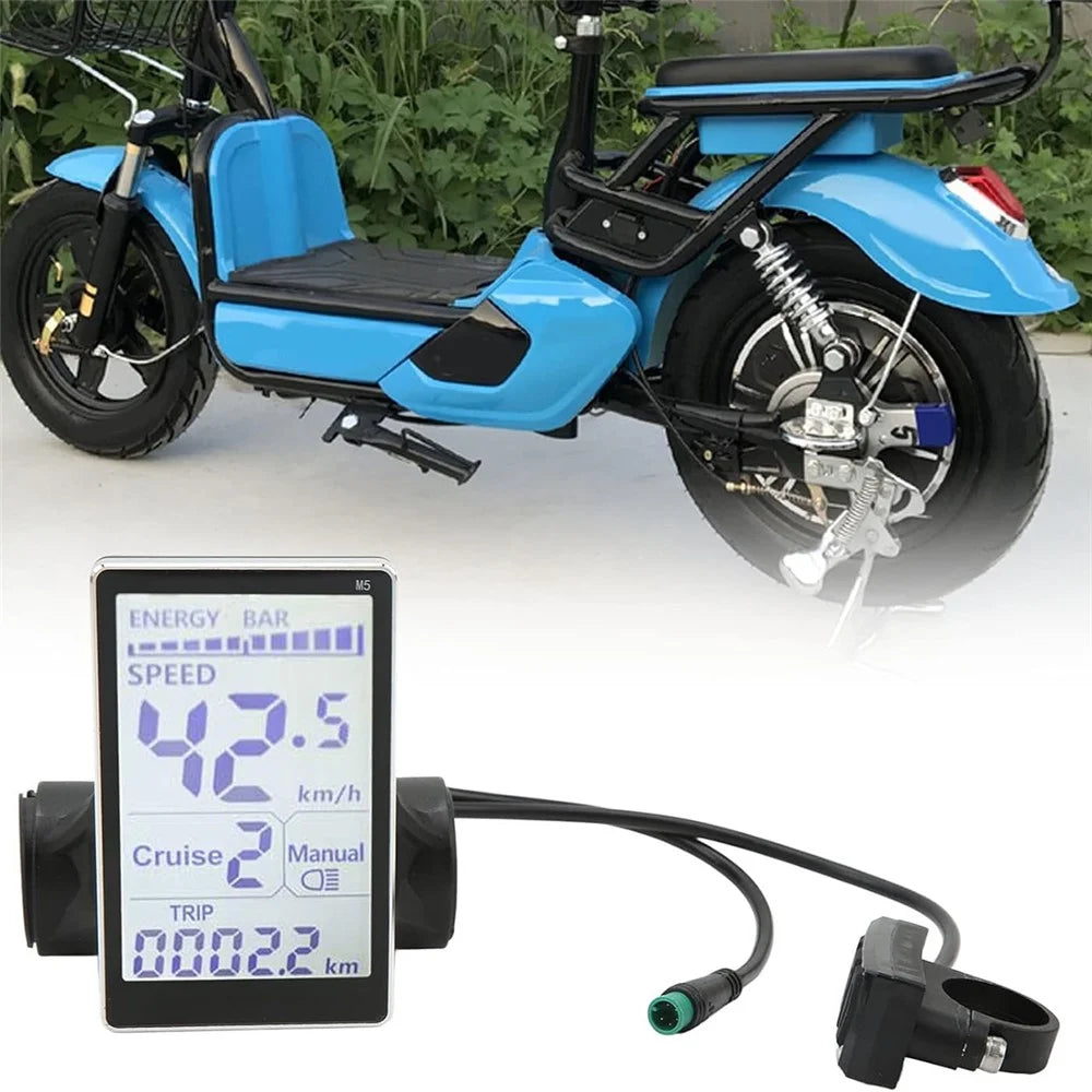 24V / 36V / 48V / 60V Universal Electric Scooter Display Meter for 31.8 22.2mm Electric Bikes LCD Meter - 4