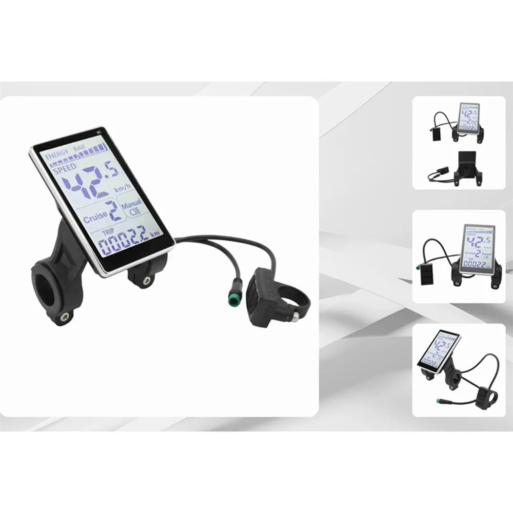 24V / 36V / 48V / 60V Universal Electric Scooter Display Meter for 31.8 22.2mm Electric Bikes LCD Meter - 5