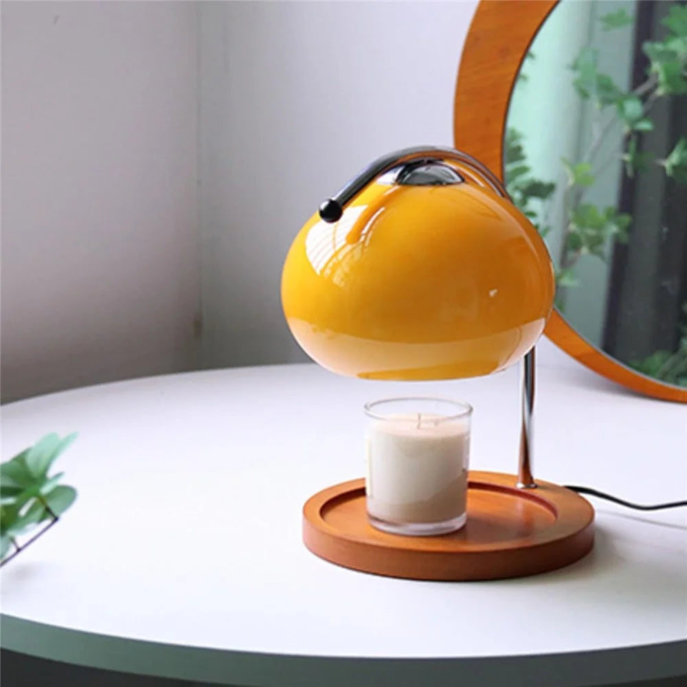 Candle Warmer Lamp Aroma Diffuser Dimmable Wax Melting Lamp Home Decor Night Light, EU Plug - Yellow - 2