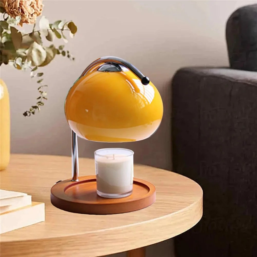 Candle Warmer Lamp Aroma Diffuser Dimmable Wax Melting Lamp Home Decor Night Light, EU Plug - Yellow - 4