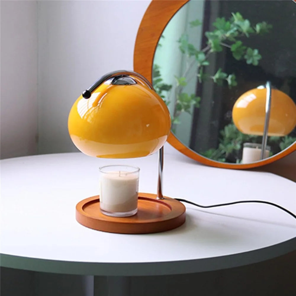 Candle Warmer Lamp Aroma Diffuser Dimmable Wax Melting Lamp Home Decor Night Light, EU Plug - Yellow - 5