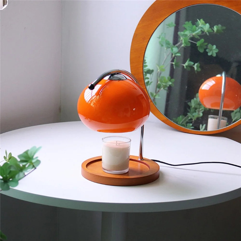 Candle Warmer Lamp Aroma Diffuser Dimmable Wax Melting Lamp Home Decor Night Light, EU Plug - Orange - 2