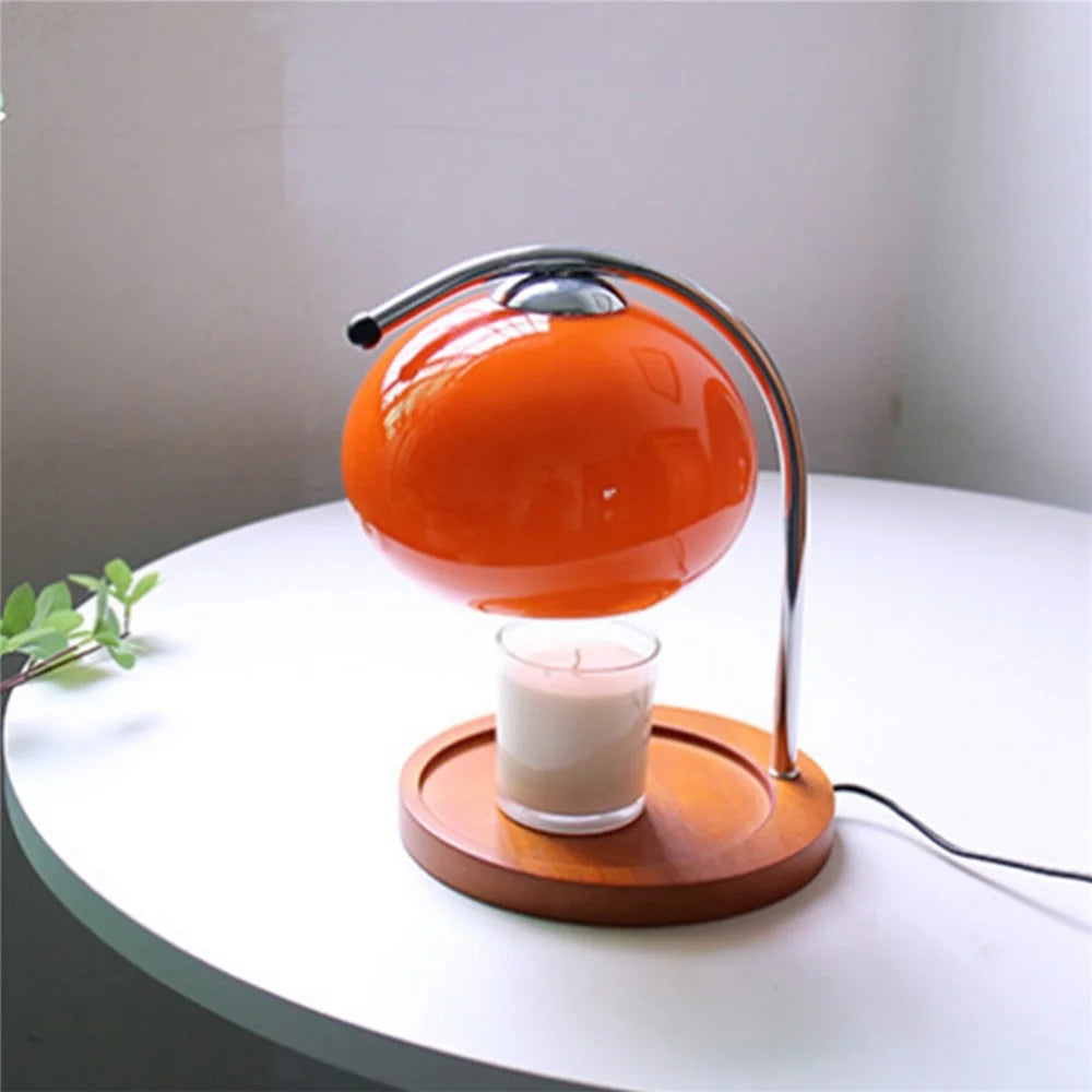 Candle Warmer Lamp Aroma Diffuser Dimmable Wax Melting Lamp Home Decor Night Light, EU Plug - Orange - 4