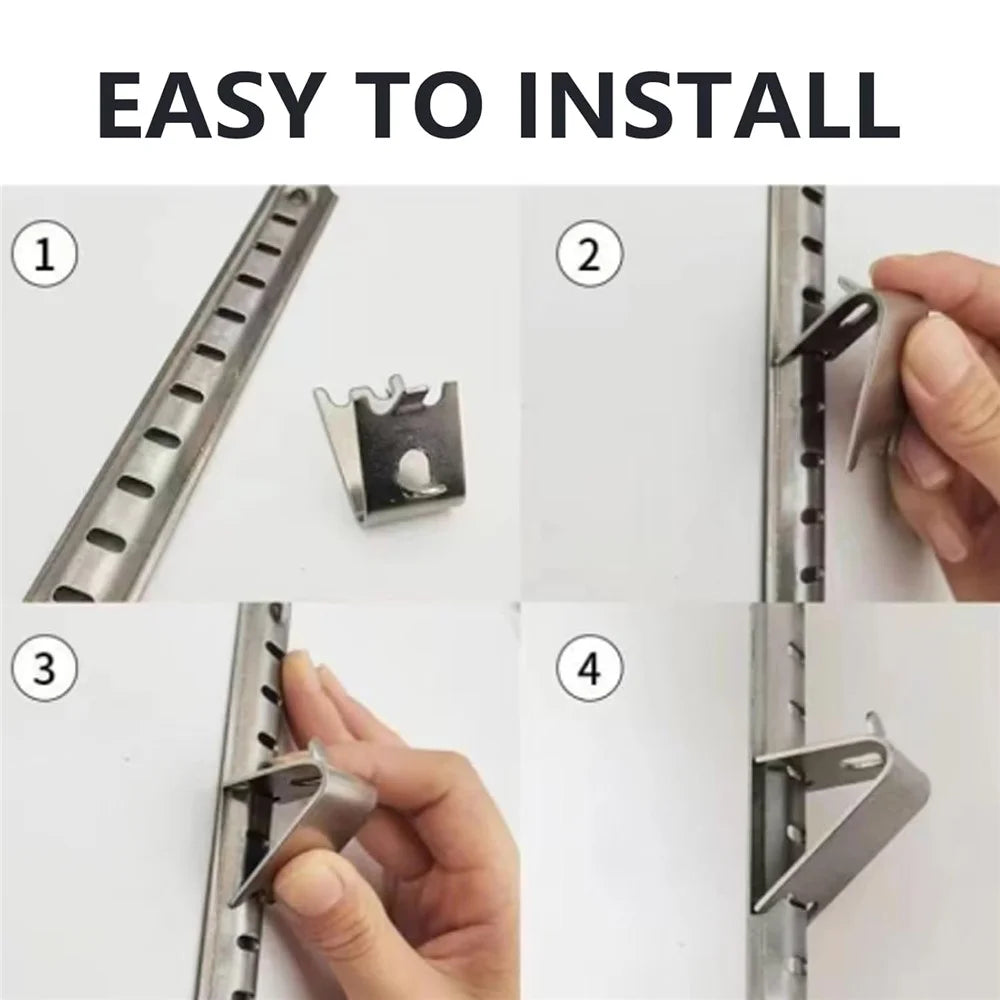 14Pcs Stainless Steel Frigerator Hooks Freezer Shelf Clips 1.5mm Refrigerator Shelf Clips - 6