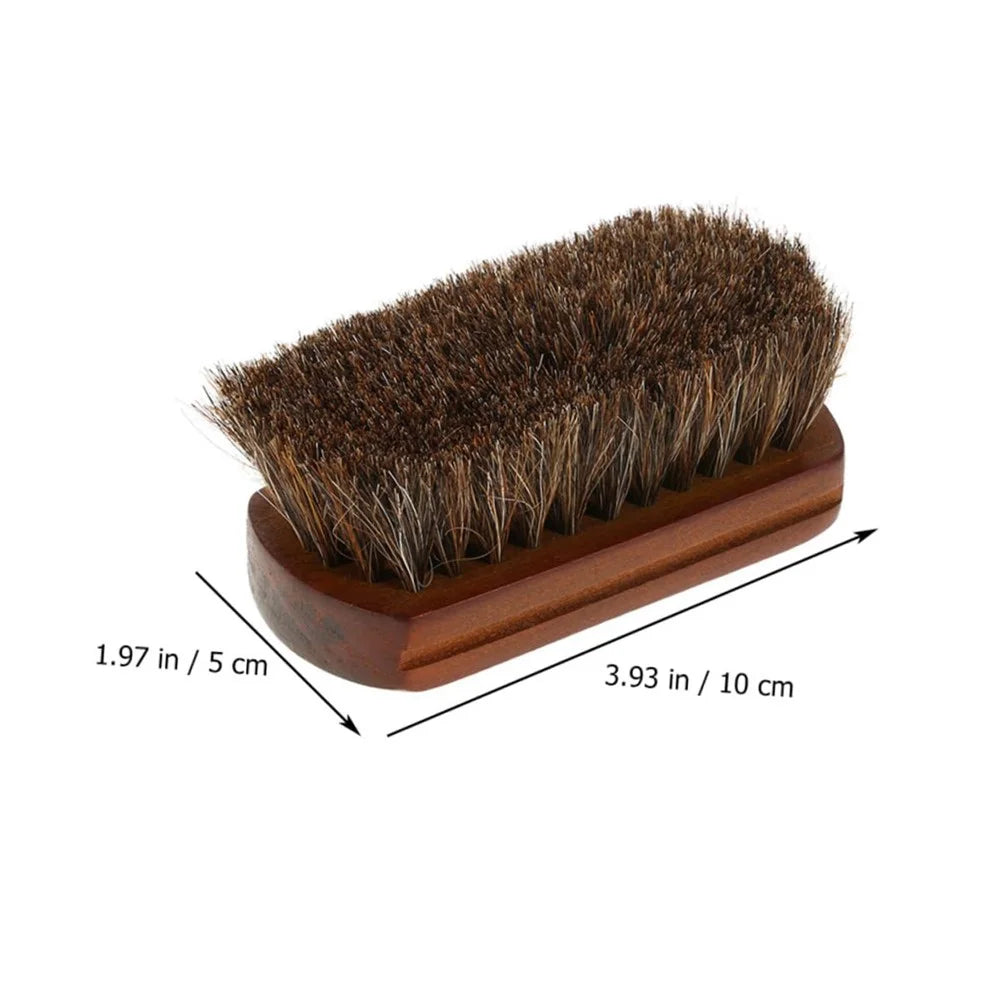Professional Wooden Handle Horsehair Bristles Polishing Brush for Leather Boot Shoes - 7