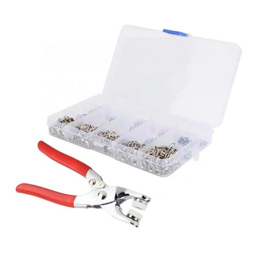 Button Plier Snap Fastener Kit Solid Hollow Metal Snap Fasteners with Press Studs for Clothing Crafts Sewing - 2
