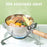 Japanese Saucepan with Lid Wooden Handle Stainless Steel Milk Soup Pot, Diameter: 20cm (BPA Free, No FDA) - 4