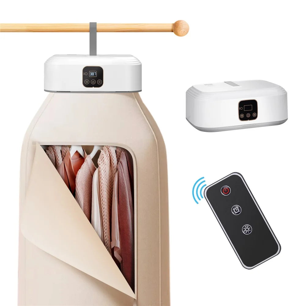 600W Portable Clothes Dryer Mini Laundry Dryer with Remote Control Electric Drying Machine for Travel / Home - 1