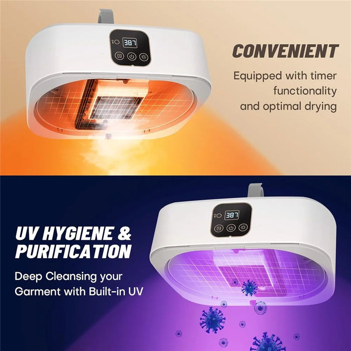 600W Portable Clothes Dryer Mini Laundry Dryer with Remote Control Electric Drying Machine for Travel / Home - 4