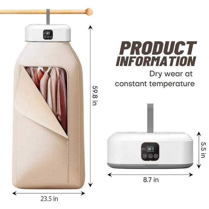 600W Portable Clothes Dryer Mini Laundry Dryer with Remote Control Electric Drying Machine for Travel / Home - 7