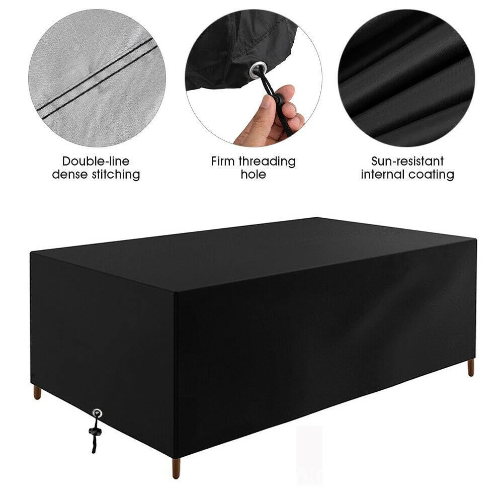 126x126x74cm 210D Oxford Cloth Outdoor Table Cover Waterproof Dustproof Garden Yard Furniture Cover - 2