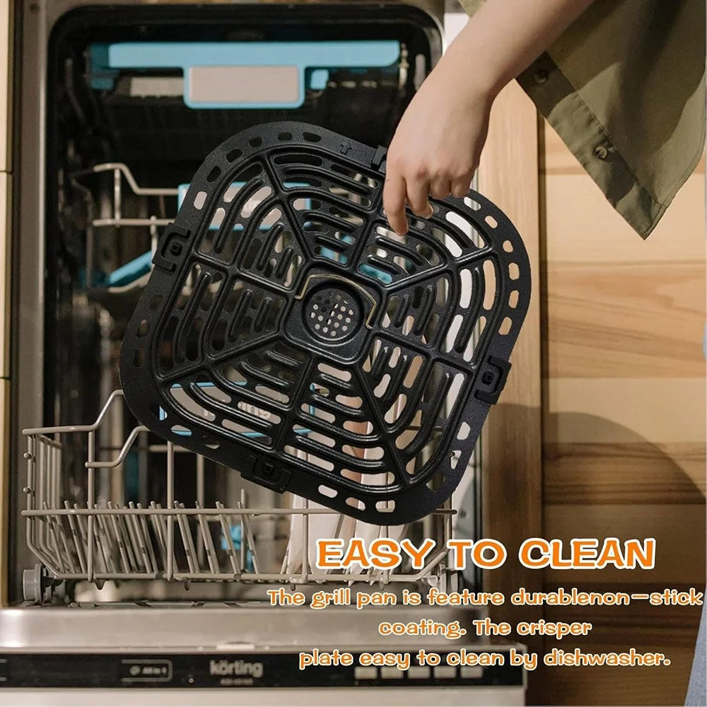 Air Fryer Square Steaming Pad Non-Slip Mat Air Fryer Basket Replacement Stainless Steel Grill Pad (BPA Free, No FDA) - 4