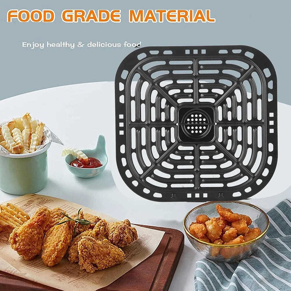 Air Fryer Square Steaming Pad Non-Slip Mat Air Fryer Basket Replacement Stainless Steel Grill Pad (BPA Free, No FDA) - 5