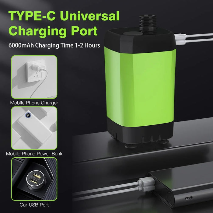 Portable Digital Display Camping Shower USB Rechargeable Outdoor Travel Shower Device - Green - 4
