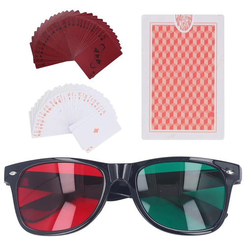 Red and Green Training Glasses with Poker Card for Colorblind People Amblyopia Vision Corrective Training - 1
