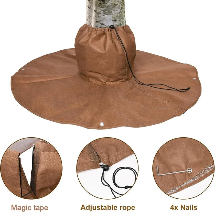 Winter Plant Root Insulation Bag for Tropical Trees 30 x 30 x 100cm Drawstring Protective Cover Anti Freeze Bubble Wrap - Brown - 2