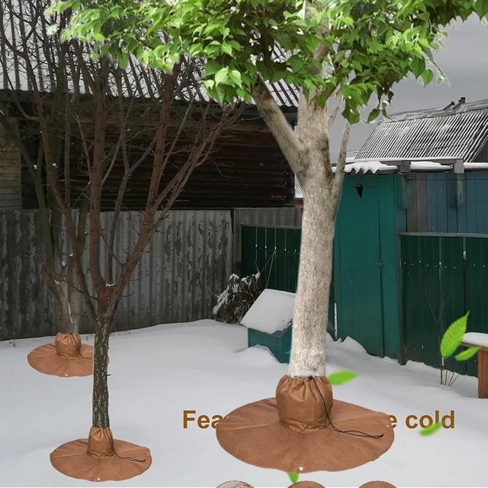 Winter Plant Root Insulation Bag for Tropical Trees 30 x 30 x 100cm Drawstring Protective Cover Anti Freeze Bubble Wrap - Brown - 4