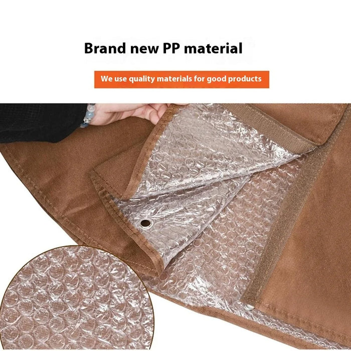 Winter Plant Root Insulation Bag for Tropical Trees 30 x 30 x 100cm Drawstring Protective Cover Anti Freeze Bubble Wrap - Brown - 5