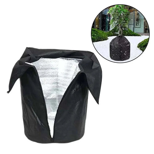 Plant Protection Cover for Winter Gardening 65 x 70cm Breathable Insulated Tree Shrub Frost Guard Reusable - Black - 1