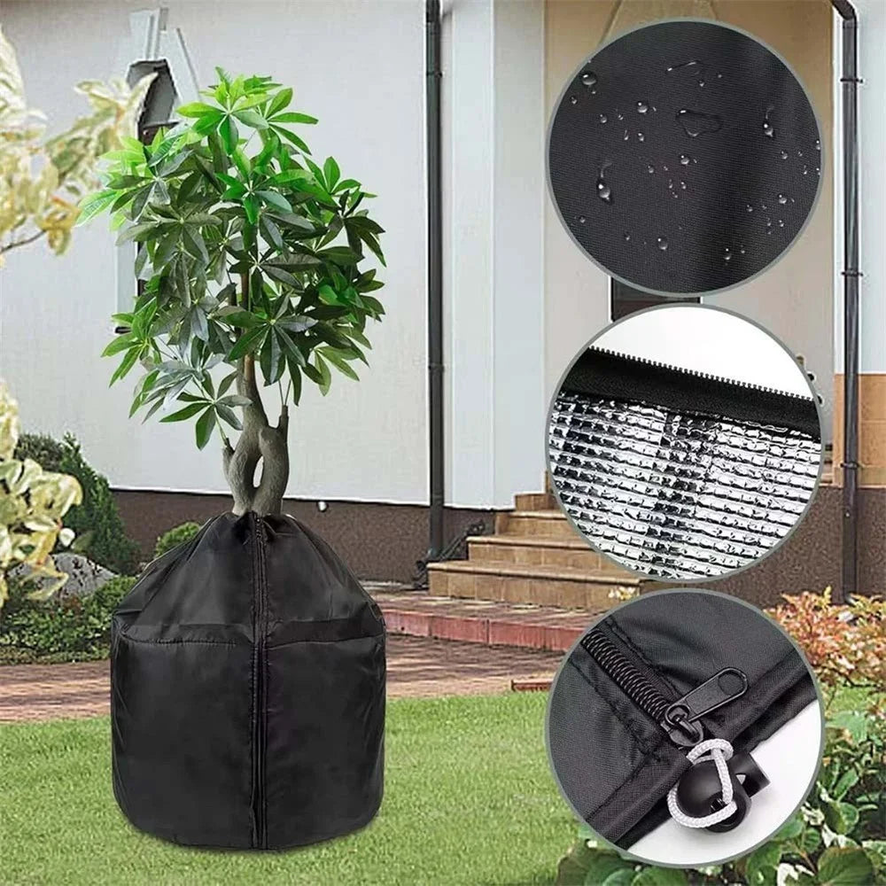 Plant Protection Cover for Winter Gardening 45 x 70cm Breathable Insulated Tree Shrub Frost Guard Reusable - Black - 2