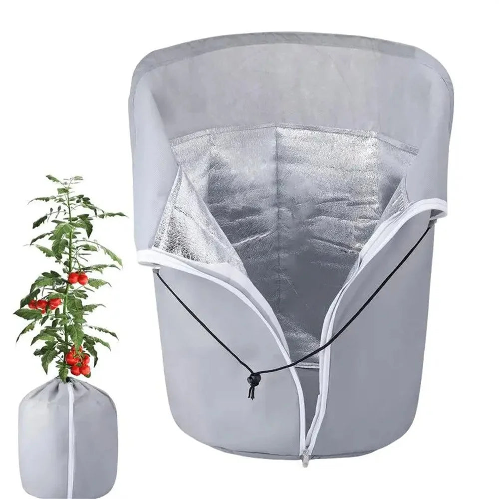 Plant Protection Cover for Winter Gardening 40 x 35cm Breathable Insulated Tree Shrub Frost Guard Reusable - Grey - 1