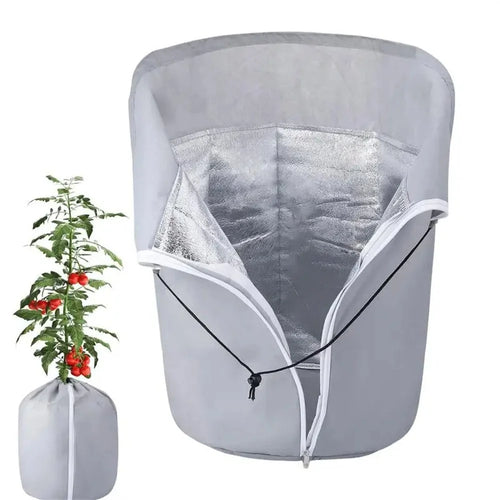 Plant Protection Cover for Winter Gardening 40 x 35cm Breathable Insulated Tree Shrub Frost Guard Reusable - Grey - 1