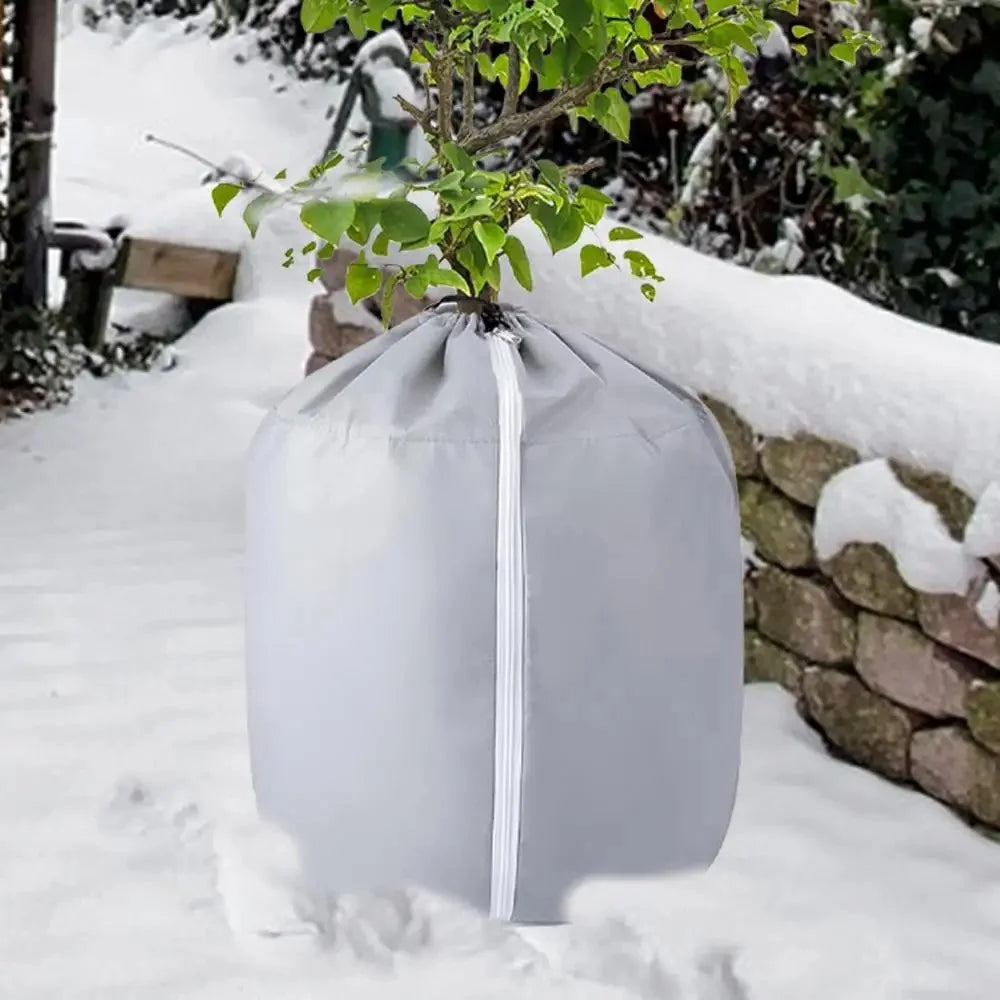 Plant Protection Cover for Winter Gardening 40 x 35cm Breathable Insulated Tree Shrub Frost Guard Reusable - Grey - 2