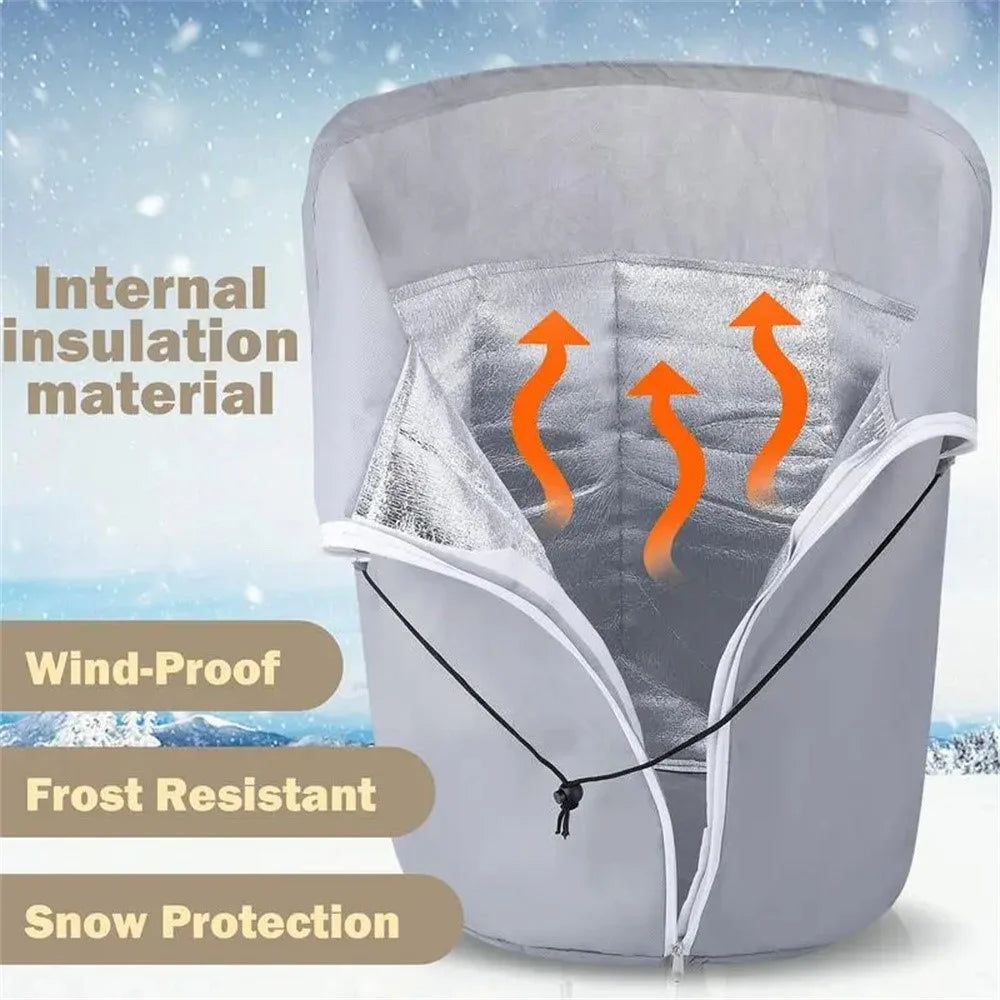 Plant Protection Cover for Winter Gardening 40 x 35cm Breathable Insulated Tree Shrub Frost Guard Reusable - Grey - 4
