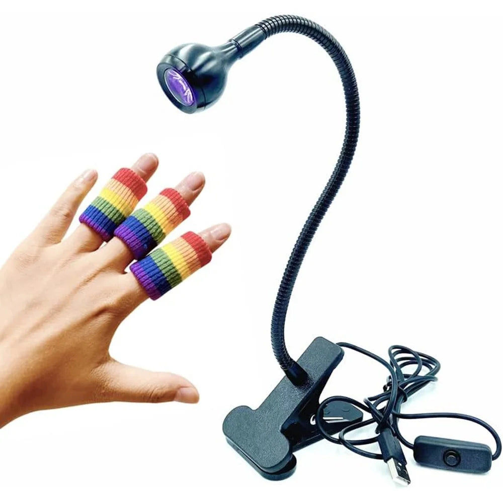 Clip-on Nail Dryer Light 395nm Wavelength Desk UV Nail Lamp with Flexible Gooseneck Salon Manicure Tool - 3