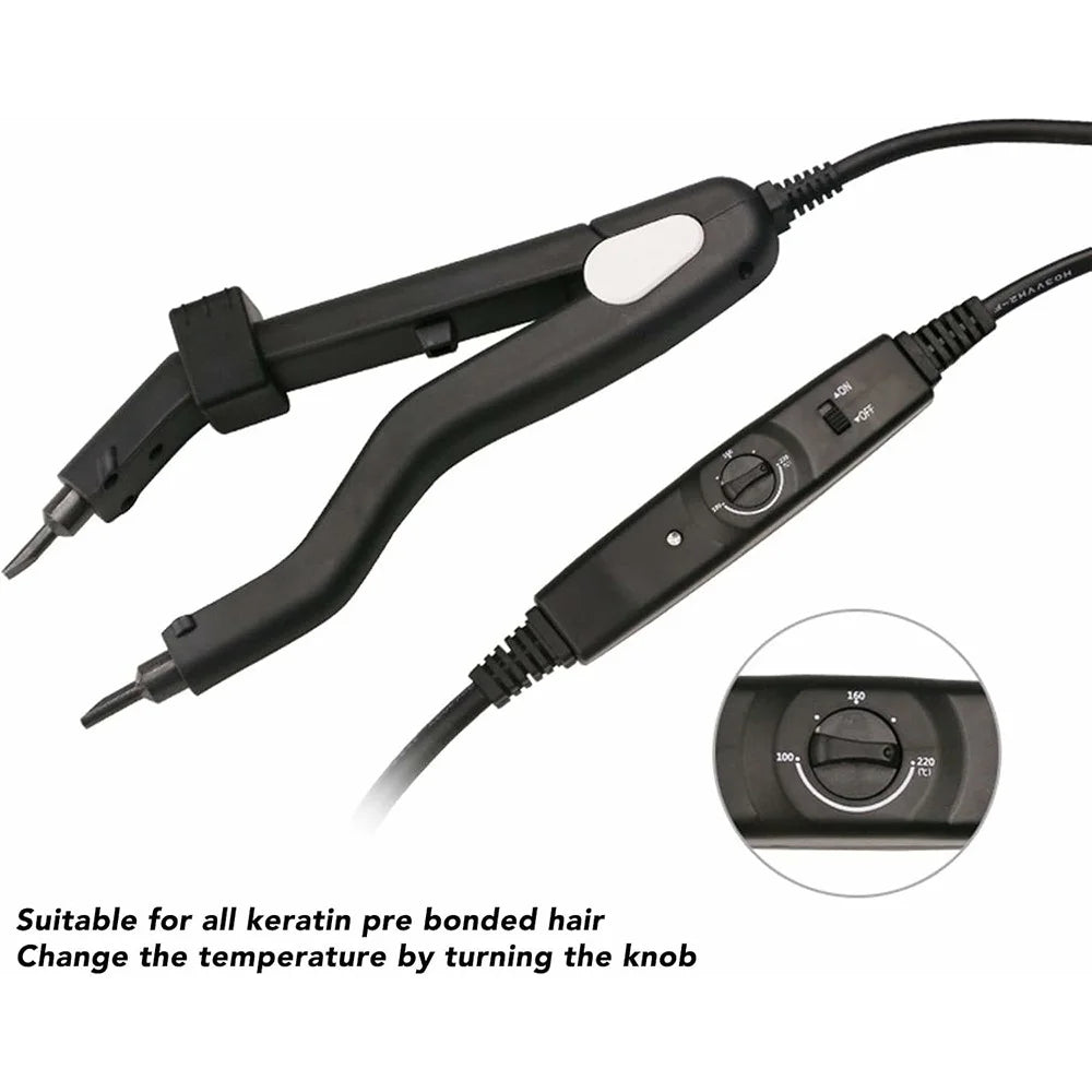 Adjustable Temperature Professional Hair Extension Iron Connector Wand Hair Styling Tool - 5