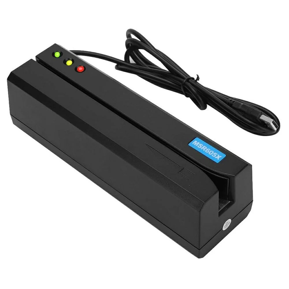USB Magnetic Credit Card Reader with LED Indicator Magstripe Writer 3 Tracks Smart Card Reader - 1