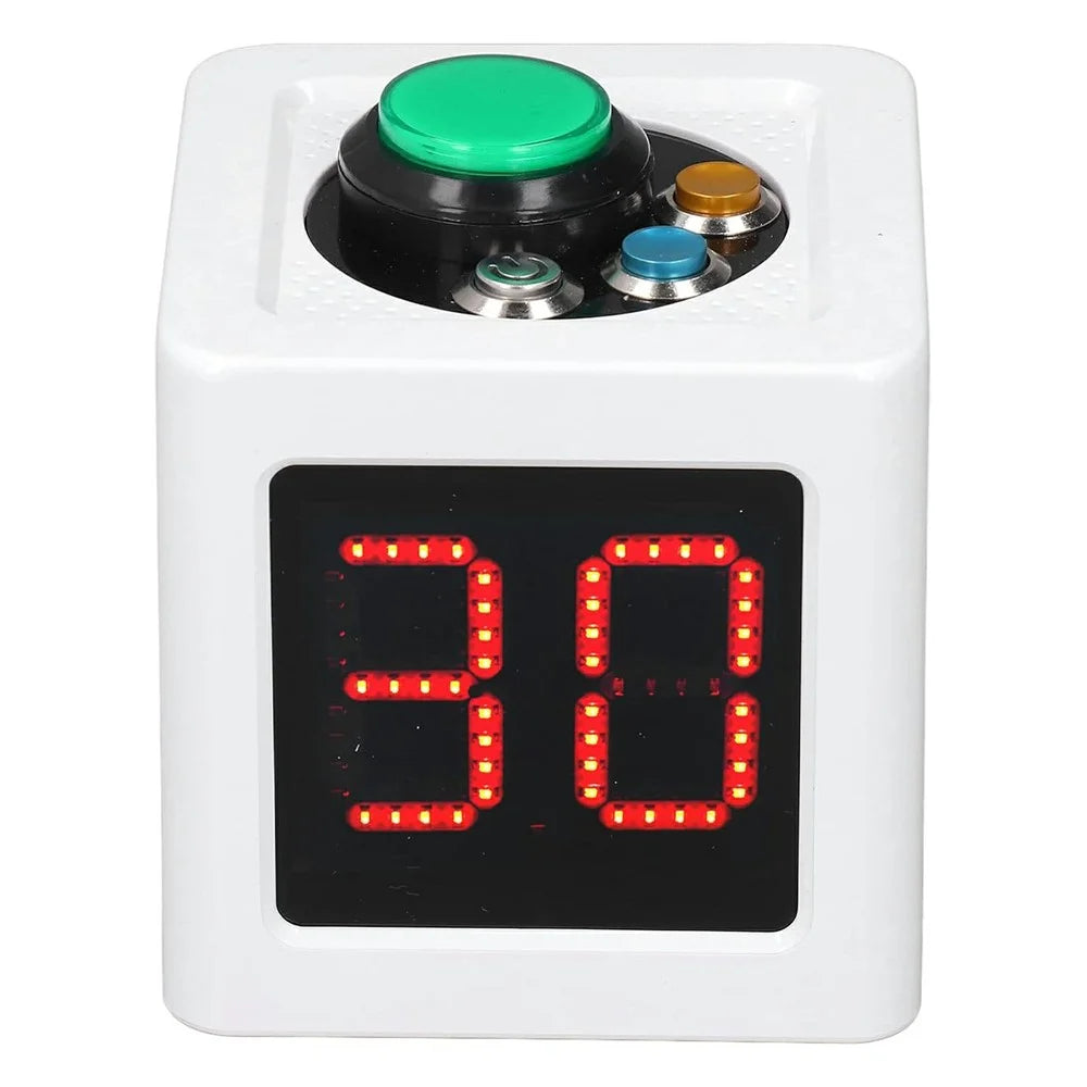 1.4 Inch Mini Digital Stopwatch 4 Sides Programmable Timer with 3 Buttons Countdown Timer - White - 1