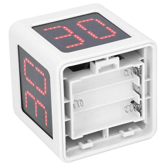 1.4 Inch Mini Digital Stopwatch 4 Sides Programmable Timer with 3 Buttons Countdown Timer - White - 2